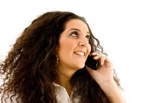 Latin American Woman Talking On Phone Stock Photography Latin American Woman Talking On Phone Stock Photography