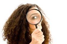 Latin American Model Holding Magnifier Stock Image Latin American Model Holding Magnifier Stock Image