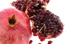 Pomegranate On White. Royalty Free Stock Photo Pomegranate On White. Royalty Free Stock Photo