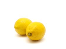Two Lemons On White Background Royalty Free Stock Image Two Lemons On White Background Royalty Free Stock Image