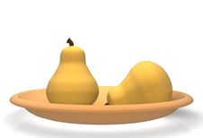 Pears On The Tray Royalty Free Stock Photography Pears On The Tray Royalty Free Stock Photography