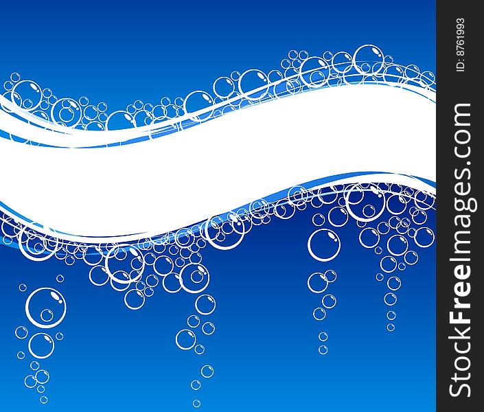 Blue water with bubbles. Vector illustration. Blue water with bubbles. Vector illustration.
