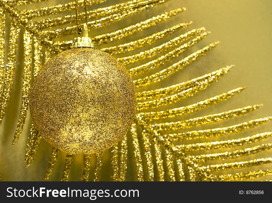 Festive ball and Christmas tree