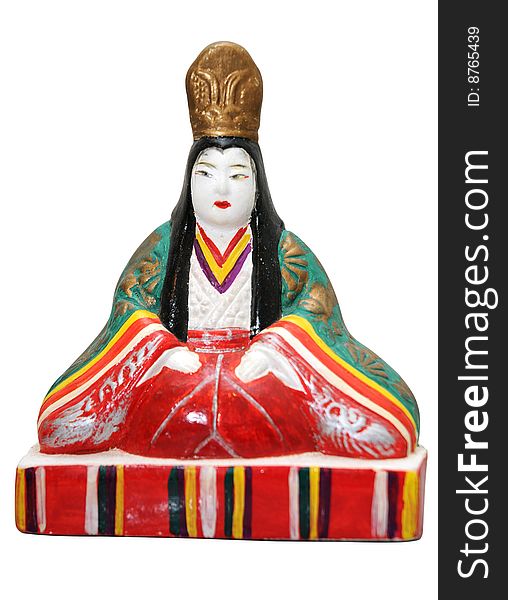 Traditional Japanese women doll on isolated background. Traditional Japanese women doll on isolated background