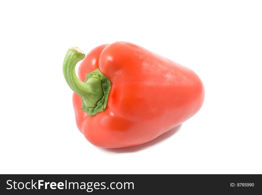 Red pepper isolated on white background.
