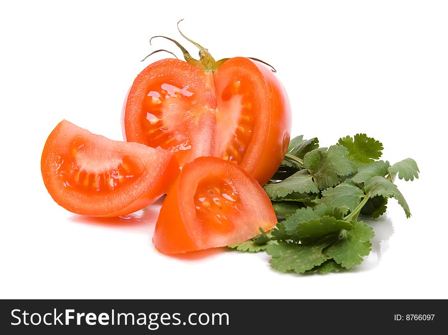 Tomato isolated on white.