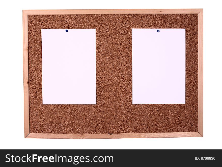 Wooden board with a blank paper note