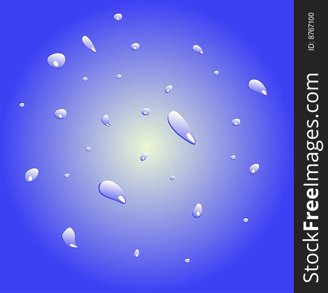 Blue bubbles on blue background, vector illustration