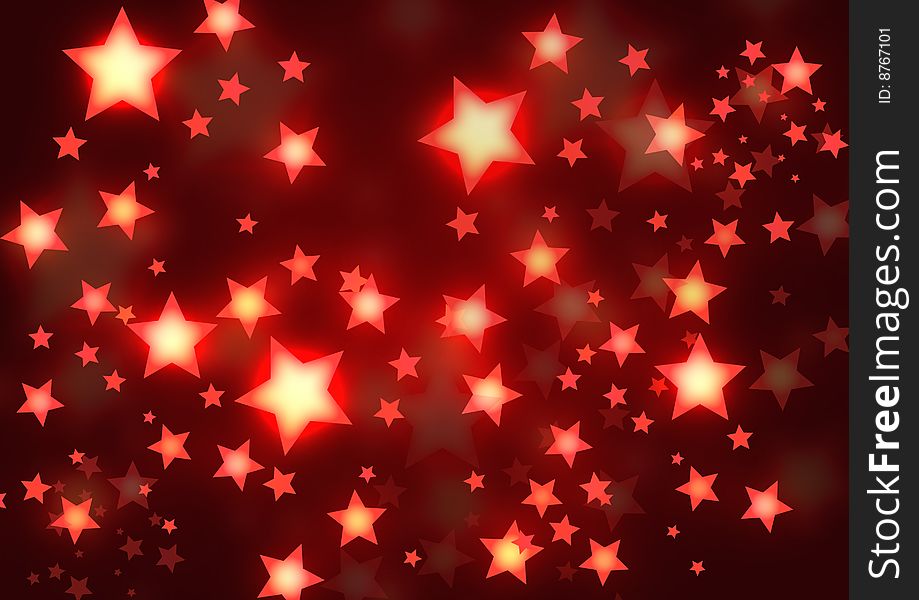 Golden red stars background, holidays theme. Golden red stars background, holidays theme