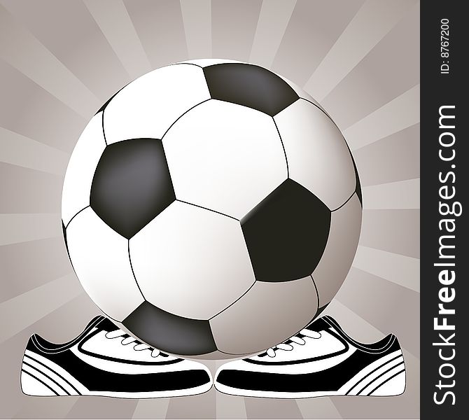 Soccer design with ball and shoes