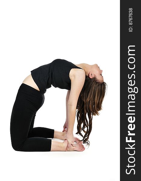 Woman Is Doing An Expert Yoga Exercise