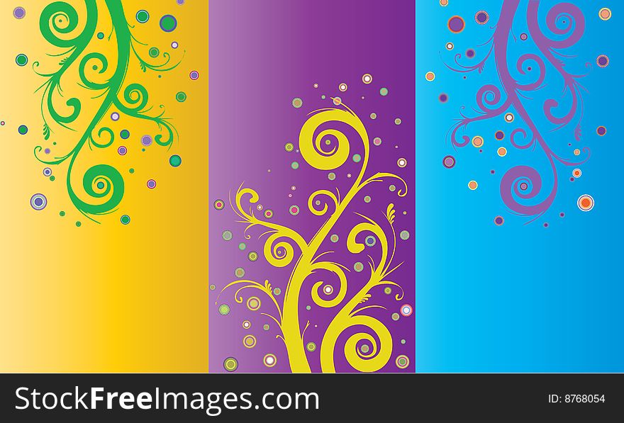 Colorfully illustration of abstract swirls and curls. Colorfully illustration of abstract swirls and curls
