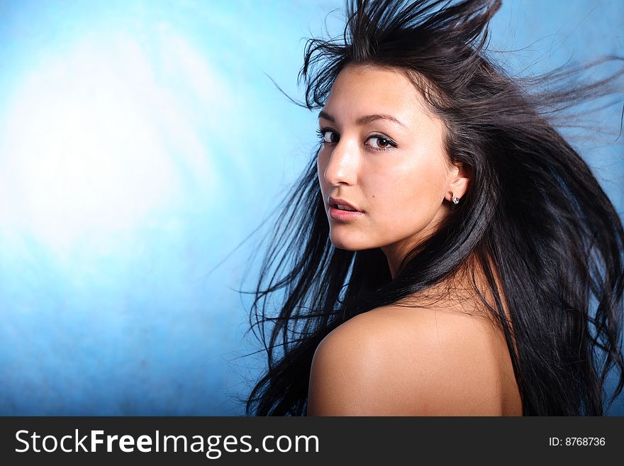 Hair Motion. Model Portrait