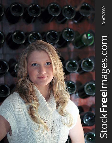 Blond Teen wine rack