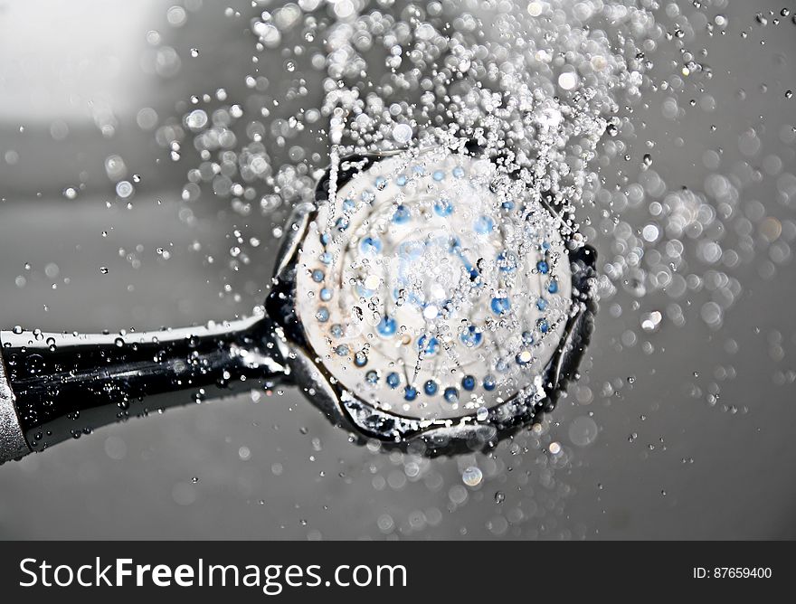 Black Shower Head Switched on