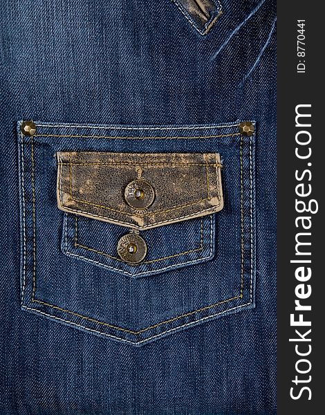 Close-up of blue jeans and pocket