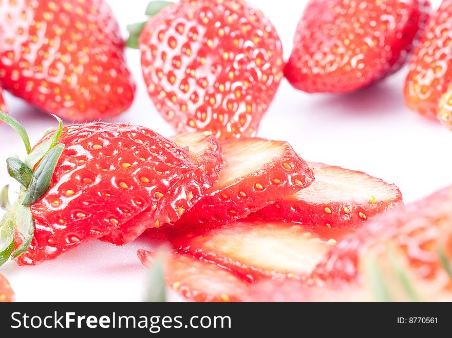 Fresh juicy strawberry isolated on white