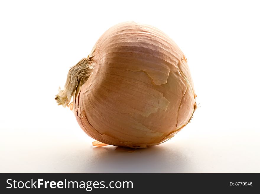 Fresh Spanish Onion on White Background