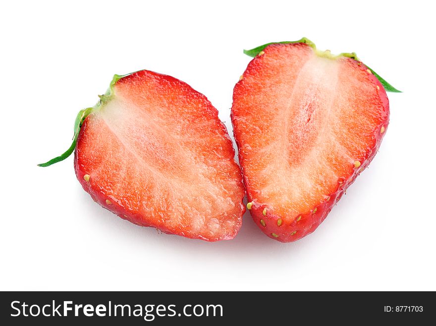 Close up of Korea strawberry over white background.