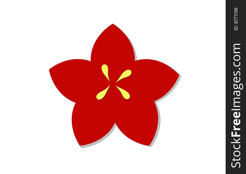 An illustration or symbol of the scarlet pimpernel flower.