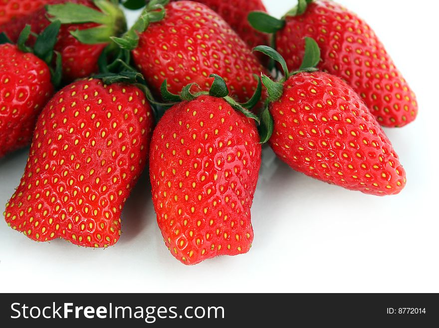 Close up of Korea strawberry over white background.