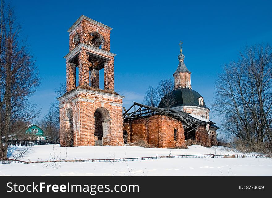 Thrown christianity temple in Russia. Thrown christianity temple in Russia