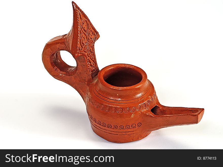 Arabian ceramics lamp on a white
