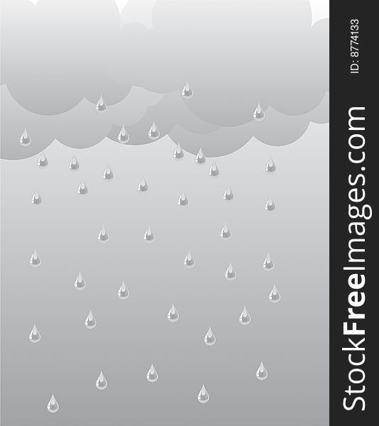 Illustration of cloudy weather and rain. Illustration of cloudy weather and rain