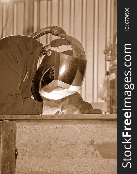 Industrial image welder at work. Industrial image welder at work