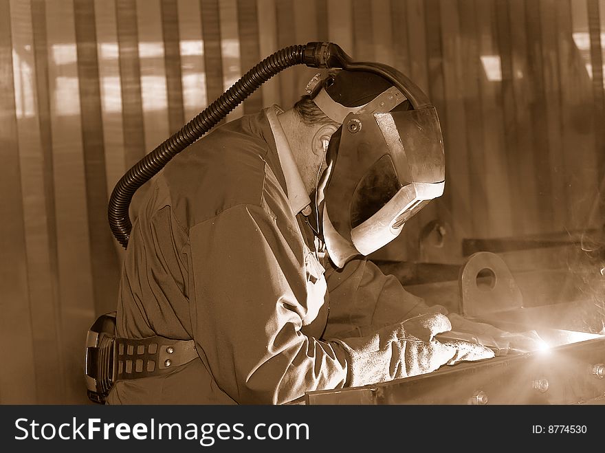 Industrial image welder at work. Industrial image welder at work