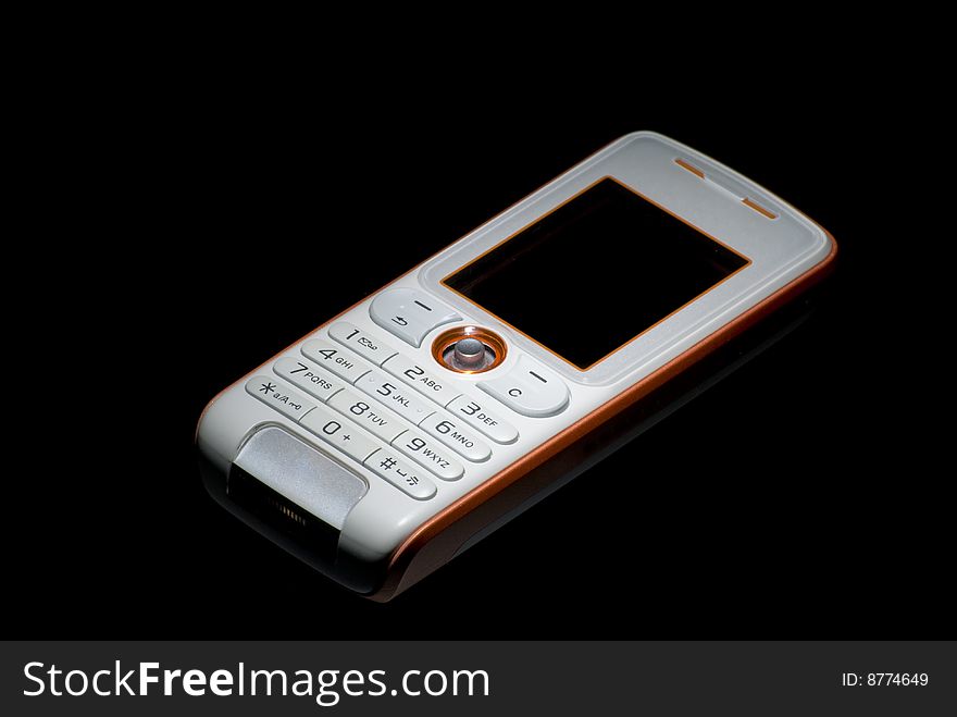 Mobile Phone On A Black Background