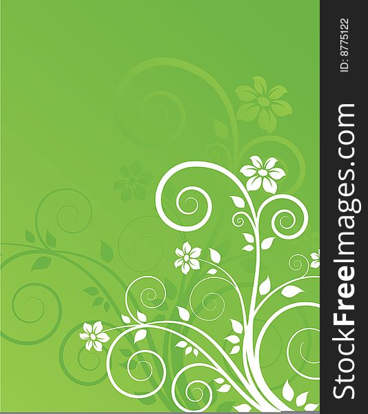 Beautifull summer green floral background