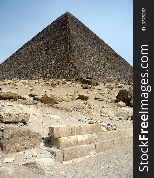 One of the three famous pyramids in Giza.