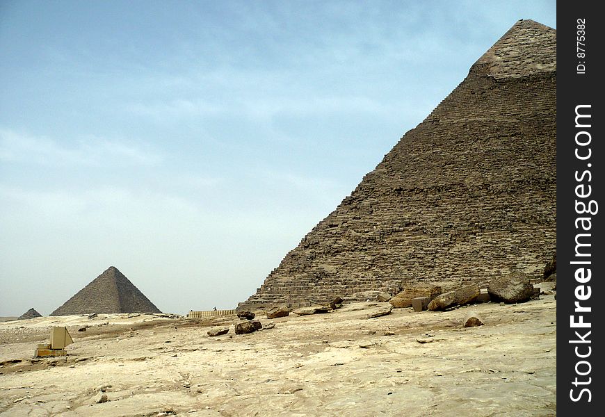 Two famous pyramids of Giza. Two famous pyramids of Giza.