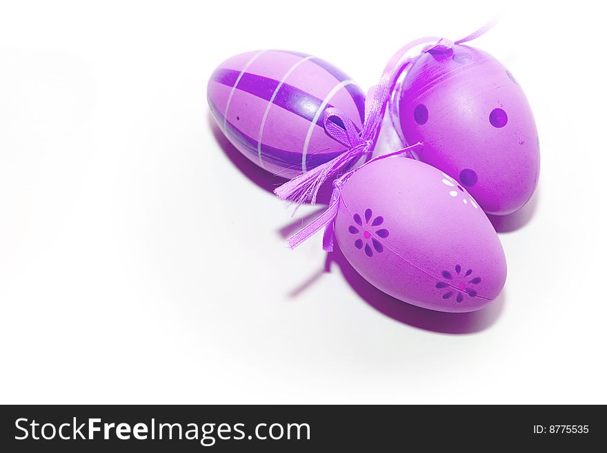 Easter violet eggs isolated on white. Easter violet eggs isolated on white
