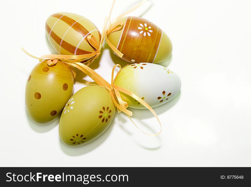 Easter eggs isolated on white