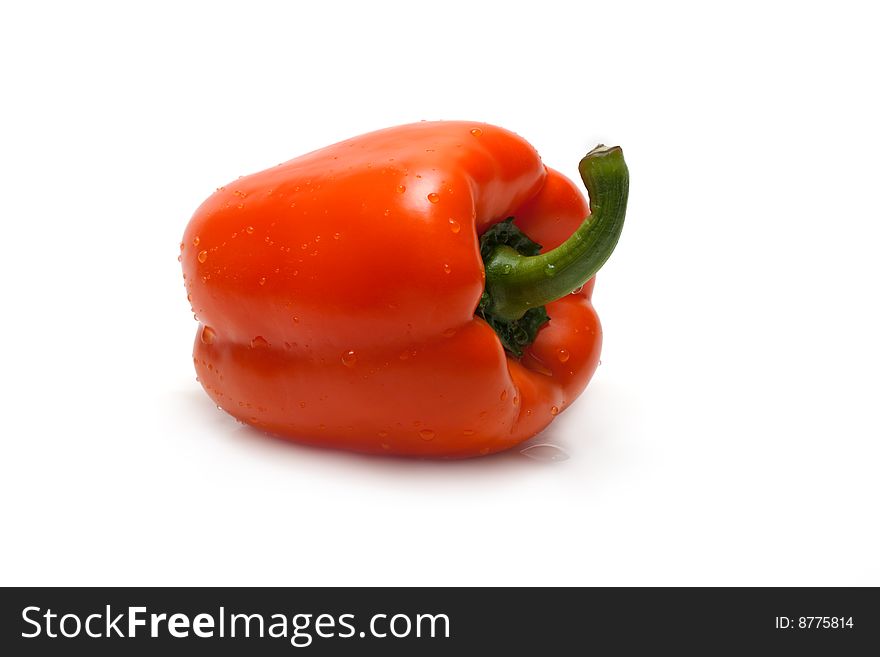 Orange bulgarian pepper insulated on white background. Orange bulgarian pepper insulated on white background