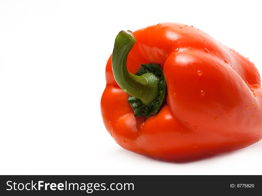 Orange bulgarian pepper insulated on white background. Orange bulgarian pepper insulated on white background