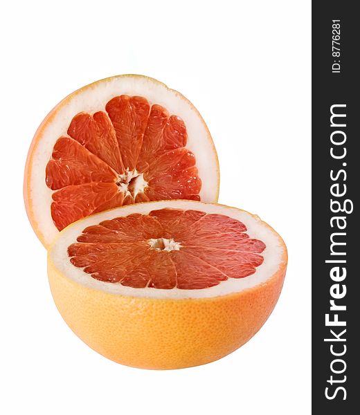 Two halves grapefruit