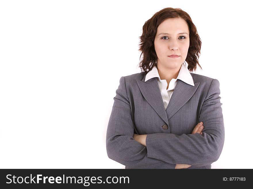 Business woman on a white background