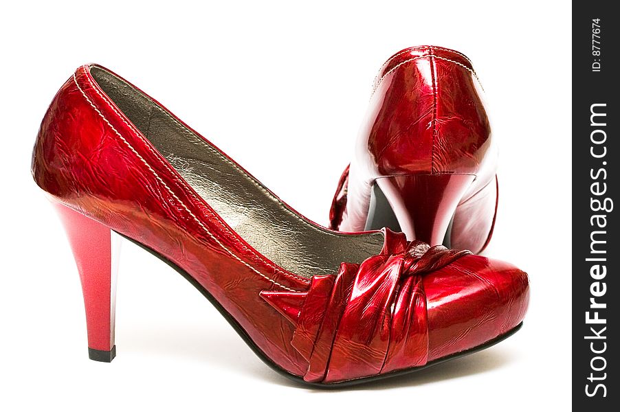 Red womanish shoes