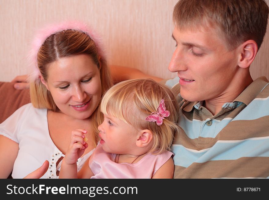 Family with little girl