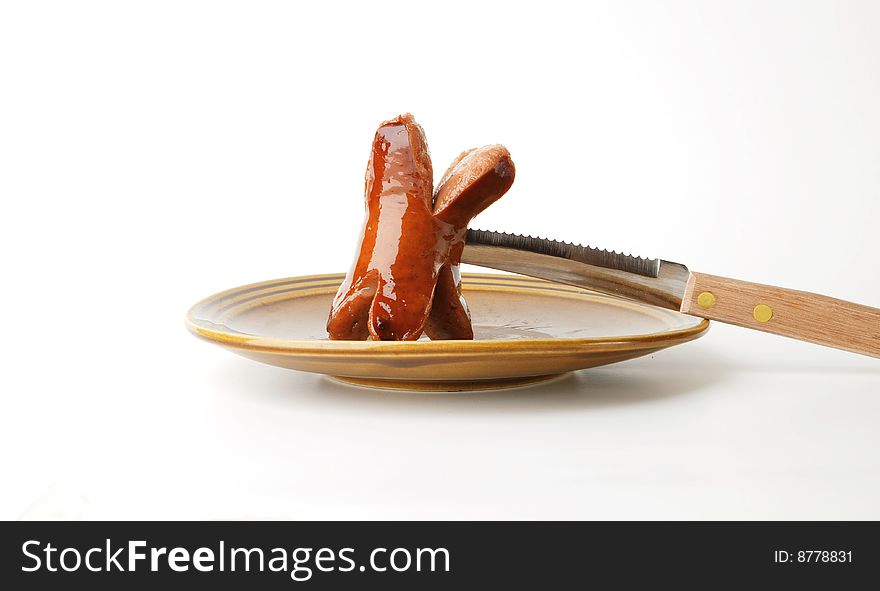 Grilled sausage on a plate