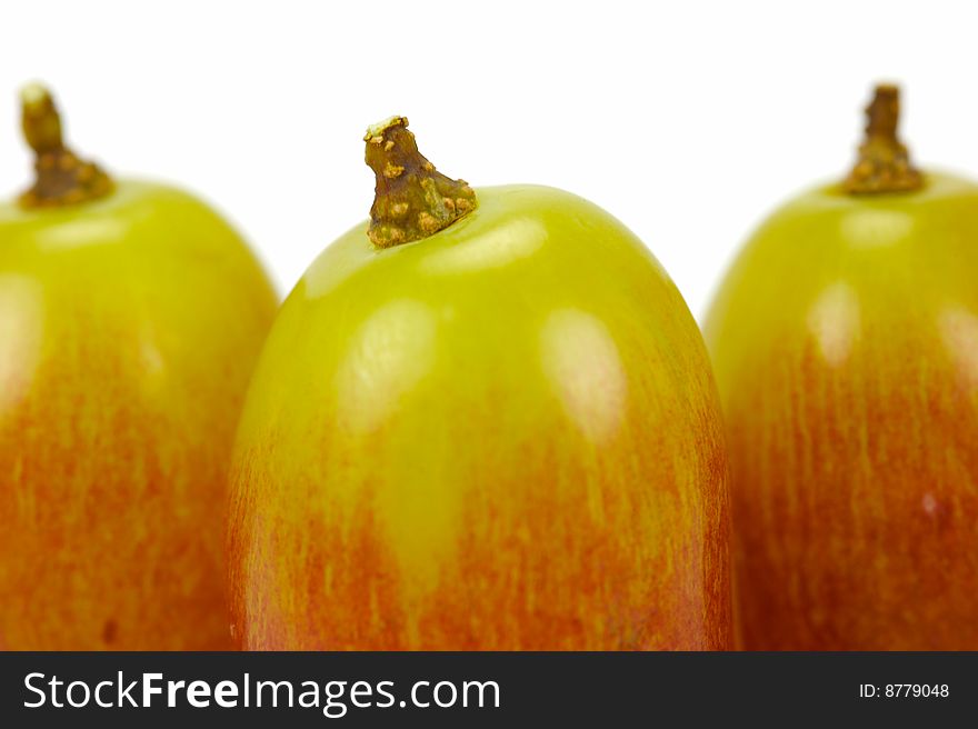 Seedless grapes isolated against a white background. Seedless grapes isolated against a white background