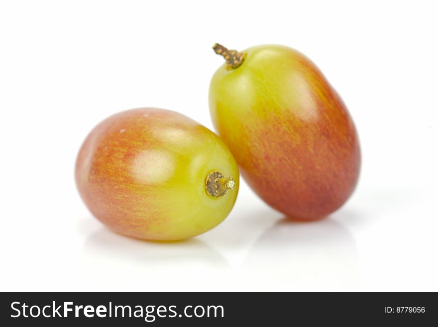 Seedless grapes isolated against a white background. Seedless grapes isolated against a white background