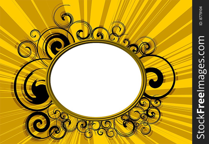 Gold Retro frame with Abstract background