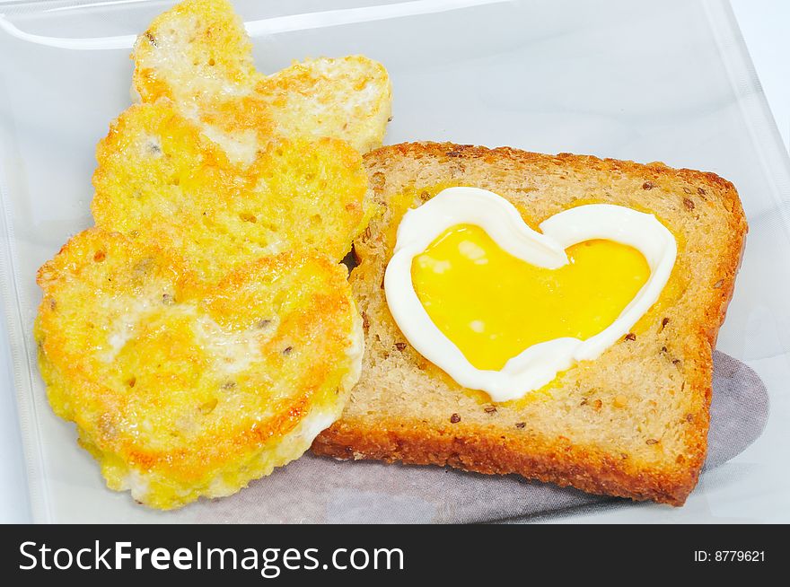 Few piece tasty bread lie on plate