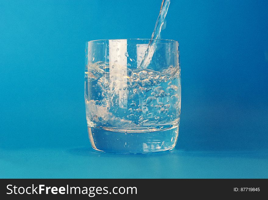 Clear Drinking Glass With Water Poured in
