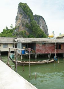 Muslim Floating Village Rock Royalty Free Stock Image Muslim Floating Village Rock Royalty Free Stock Image
