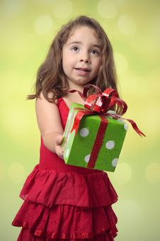 Pretty Girl Giving Present Stock Image Pretty Girl Giving Present Stock Image